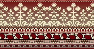 Dijital ve Tekstil Baskılı Tasarım Desen.Çok soyut desenli sari tasarımı, renkli çiçek desenli geometrik tekstil sarisi geleneksel pallow