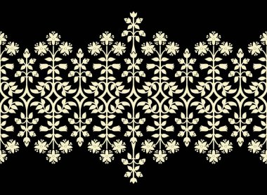 Dijital baskı tasarımı, tebrik kartları ve düğün davetiyeleri için Oryantal damaske desenleri. Siyah ve beyaz elementli resim. Soyut geometrik arkaplan dokusu, barouqe Paisley şekilleri vs.