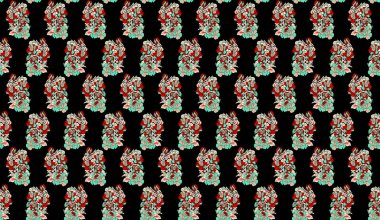 Yama tarzında modaya uymayan desen. Halı, halı, eşarp, kumaş, tekstil, duvar kâğıdı ve ambalaj kağıdı için nakışla işlenmiş. Etnik ve kabile motifleri. El işi. Vektör çizimi. Döşeme tasarımı.