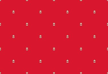 Çiçek deseni. Beyaz arka planda güzel çiçekler. Küçük kırmızı çiçeklerle yazdır. Ditsy parmak izi. Kusursuz bir doku. Bahar buketi. Küçük yuvarlak benekli çiçek motifleriyle kusursuz soyut geometrik desen.