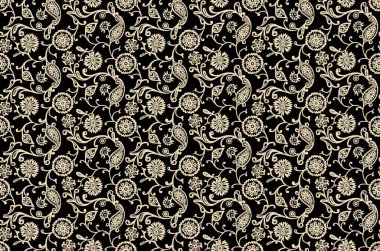 Geleneksel dikişsiz Hint kumaşı deseni. Mandala süsüsüyle kusursuz desen. Geleneksel Arapça, Hint motifleri. Kumaş ve tekstil için harika, duvar kağıdı, ambalaj, ya da herhangi bir istenen fikir için..