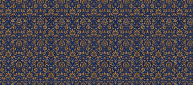 Abstract line shape flowers geometric motif basic pattern continuous background. Oriental style damask floral tile modern lux fabric design textile swatch ladies dress, man shirt all over print block