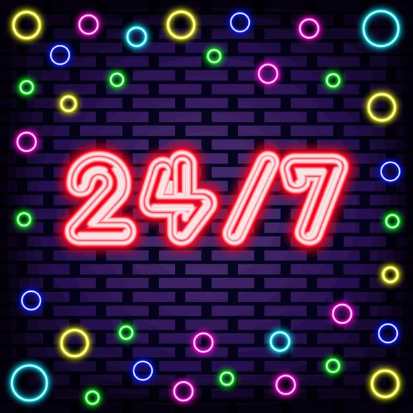 44766 Neon Sign Vector Bright Signboard Light Banner Isolated Black — Stock Vector