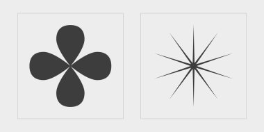 Y2K vektör kümesi. Olağanüstü Grafik Varlıkları. Düz minimalist simgeler. Siyah arka planda izole edilmiş. Vektör illüstrasyonu