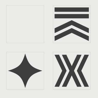 Vahşilik şekilleri. Geçmişe dönük grafik süslemeleri. Y-2k tarzında nesneler. Tasarım karşıtı. Vektör illüstrasyonu