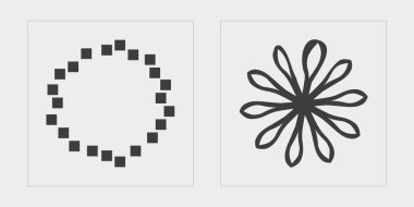 Y2K elementlerinin toplanması. Geçmişe dönük grafik süslemeleri. Modern soyut formlar. Siyah arka planda izole edilmiş. Vektör illüstrasyonu