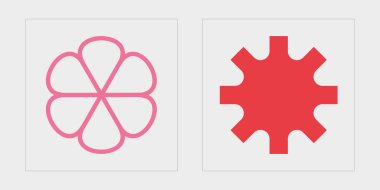 Tasarım için geçmişe dönük gelecek elementler. Soyut grafik geometrik sembollerin büyük bir koleksiyonu. Modern soyut formlar. Retro Futurist. Vektör illüstrasyonu