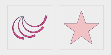 Tasarım için geçmişe dönük gelecek elementler. Çılgın psikedelik retro fütüristik set. Düz minimalist simgeler. Retro Futurist. Vektör illüstrasyonu