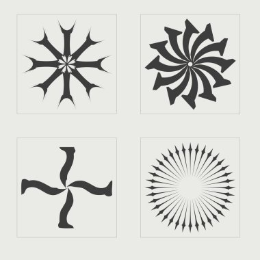 Y2K elementlerinin toplanması. Tasarım için büyük bir retro nesne seti. Düz minimalist simgeler. Siyah arka planda izole edilmiş. Vektör illüstrasyonu