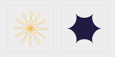 Vektör Grafik Varlıkları Ayarlandı. Soyut grafik geometrik sembollerin büyük bir koleksiyonu. Modern soyut formlar. Retro Futurist. Vektör illüstrasyonu