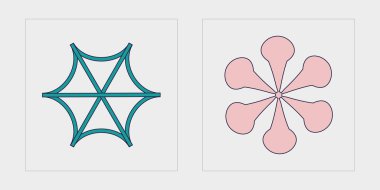 Vektör Grafik Varlıkları Ayarlandı. Acımasızlık yıldızları ve çiçek şekilleri. Modern tişörtler için tasarlanmış. Projeler, posterler, afişler. Vektör illüstrasyonu
