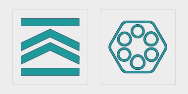 Y2K elementlerinin toplanması. Moda geometrik postmodern figürler. Siberpunk elementleri. Siyah arka planda izole edilmiş. Vektör illüstrasyonu