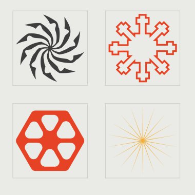 Y2K elementlerinin toplanması. Acımasızlık yıldızları ve çiçek şekilleri. Modern soyut formlar. Retro Futurist. Vektör illüstrasyonu