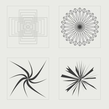 Vahşilik şekilleri. Geçmişe dönük grafik süslemeleri. Notlar için şablonlar, posterler. Projeler, posterler, afişler. Vektör illüstrasyonu