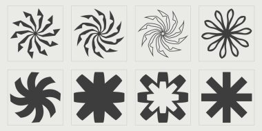 Y2K elementlerinin toplanması. Geçmişe dönük grafik süslemeleri. Modern tişörtler için tasarlanmış. Projeler, posterler, afişler. Vektör illüstrasyonu