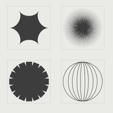 Tasarım için geçmişe dönük gelecek elementler. Geçmişe dönük grafik süslemeleri. Siberpunk elementleri. Fütürist. Vektör illüstrasyonu