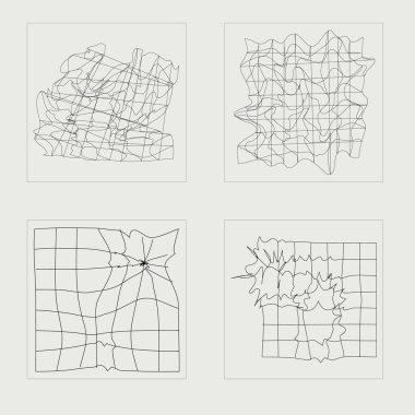 Y2K elementlerinin toplanması. Olağanüstü Grafik Varlıkları. Siberpunk elementleri. Tasarım karşıtı. Vektör illüstrasyonu