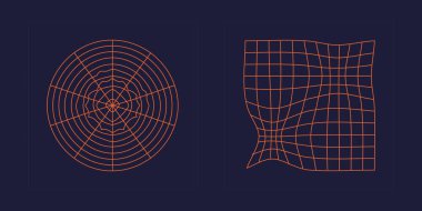 Tasarım için geçmişe dönük gelecek elementler. Tasarım için büyük bir retro nesne seti. Düz minimalist simgeler. Fütürist. Vektör illüstrasyonu