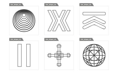 Tasarım için geçmişe dönük gelecek elementler. Geçmişe dönük grafik süslemeleri. Notlar için şablonlar, posterler. Yıldızlar, yıldız patlaması. Vektör illüstrasyonu