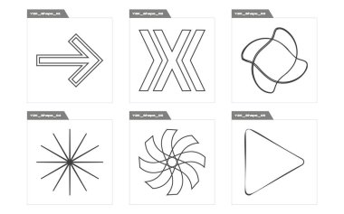 Vektör Grafik Varlıkları Ayarlandı. Çılgın psikedelik retro fütüristik set. Y-2k tarzında nesneler. Yıldızlar, yıldız patlaması. Vektör illüstrasyonu