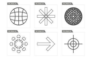Y2K elementlerinin toplanması. Çılgın psikedelik retro fütüristik set. Siberpunk elementleri. Siyah arka planda izole edilmiş. Vektör illüstrasyonu