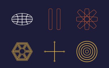 Nesnelerin Y2K biçim vektörleri kümesi. Olağanüstü Grafik Varlıkları. Y-2k tarzında nesneler. Tasarım karşıtı. Vektör illüstrasyonu