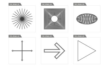 Y2K vektör kümesi. Tasarım için büyük bir retro nesne seti. Modern soyut formlar. Yıldızlar, yıldız patlaması. Vektör illüstrasyonu