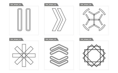 Tasarım için geçmişe dönük gelecek elementler. Tasarım için büyük bir retro nesne seti. Düz minimalist simgeler. Fütürist. Vektör illüstrasyonu