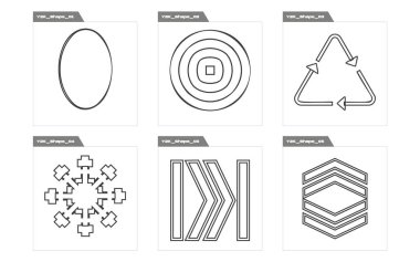 Vektör Grafik Varlıkları Ayarlandı. Olağanüstü Grafik Varlıkları. Grafik dekorasyonu için elementler. Siyah arka planda izole edilmiş. Vektör illüstrasyonu