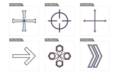 Tasarım için geçmişe dönük gelecek elementler. Geçmişe dönük grafik süslemeleri. Siberpunk elementleri. Yıldızlar, yıldız patlaması. Vektör illüstrasyonu