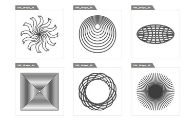 Y2K elementlerinin toplanması. Acımasızlık yıldızları ve çiçek şekilleri. Düz minimalist simgeler. Retro Futurist. Vektör illüstrasyonu