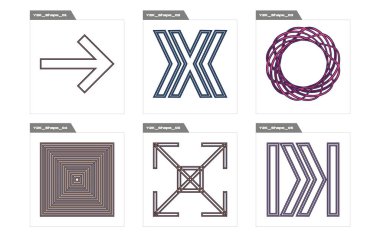 Vektör Grafik Varlıkları Ayarlandı. Tasarım için büyük bir retro nesne seti. Düz minimalist simgeler. Yıldızlar, yıldız patlaması. Vektör illüstrasyonu