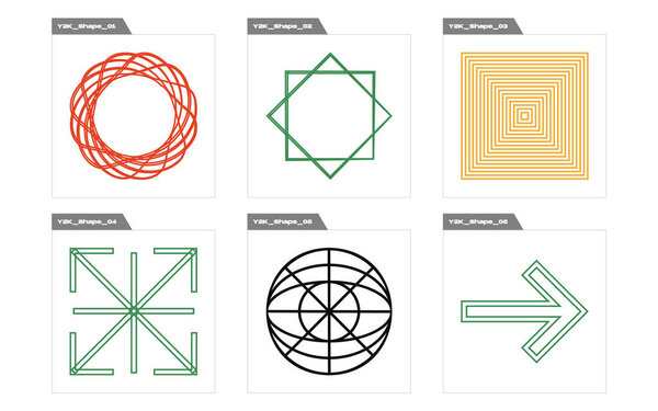 Brutalism shapes. Extraordinary Graphic Assets. Elements for graphic decoration. Futuristic. Vector illustration