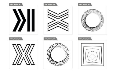 Vektör Grafik Varlıkları Ayarlandı. Olağanüstü Grafik Varlıkları. Grafik dekorasyonu için elementler. Tasarım karşıtı. Vektör illüstrasyonu