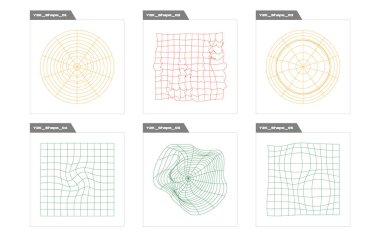 Tasarım için geçmişe dönük gelecek elementler. Olağanüstü Grafik Varlıkları. Siberpunk elementleri. Siyah arka planda izole edilmiş. Vektör illüstrasyonu