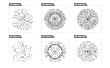 Tasarım için geçmişe dönük gelecek elementler. Çılgın psikedelik retro fütüristik set. Notlar için şablonlar, posterler. Yıldızlar, yıldız patlaması. Vektör illüstrasyonu