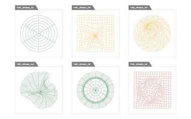 Vektör Grafik Varlıkları Ayarlandı. Tasarım için büyük bir retro nesne seti. Düz minimalist simgeler. Fütürist. Vektör illüstrasyonu