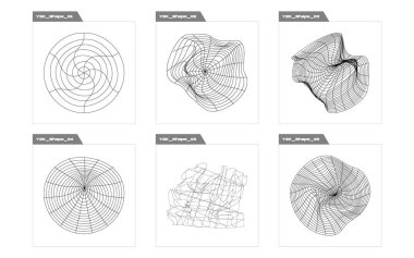 Y2K vektör kümesi. Acımasızlık yıldızları ve çiçek şekilleri. Grafik dekorasyonu için elementler. Retro Futurist. Vektör illüstrasyonu