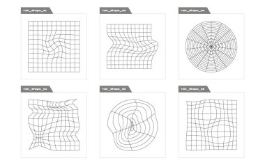 Vahşilik şekilleri. Tasarım için büyük bir retro nesne seti. Notlar için şablonlar, posterler. Projeler, posterler, afişler. Vektör illüstrasyonu