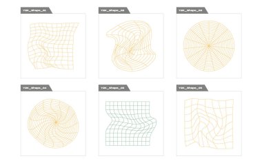 Tasarım için geçmişe dönük gelecek elementler. Soyut grafik geometrik sembollerin büyük bir koleksiyonu. Notlar için şablonlar, posterler. Tasarım karşıtı. Vektör illüstrasyonu