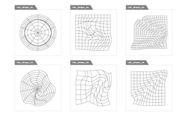 Nesnelerin Y2K biçim vektörleri kümesi. Tasarım için büyük bir retro nesne seti. Siberpunk elementleri. Yıldızlar, yıldız patlaması. Vektör illüstrasyonu