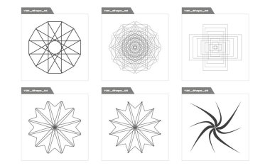 Tasarım için geçmişe dönük gelecek elementler. Acımasızlık yıldızları ve çiçek şekilleri. Siberpunk elementleri. Tasarım karşıtı. Vektör illüstrasyonu