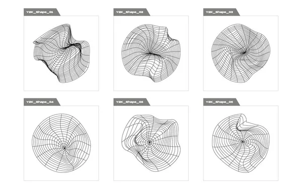 Vahşilik şekilleri. Soyut grafik geometrik sembollerin büyük bir koleksiyonu. Siberpunk elementleri. Retro Futurist. Vektör illüstrasyonu