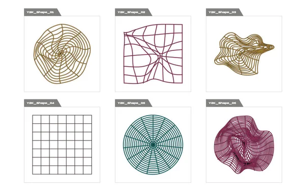 Vektör Grafik Varlıkları Ayarlandı. Moda geometrik postmodern figürler. Modern soyut formlar. Tasarım karşıtı. Vektör illüstrasyonu