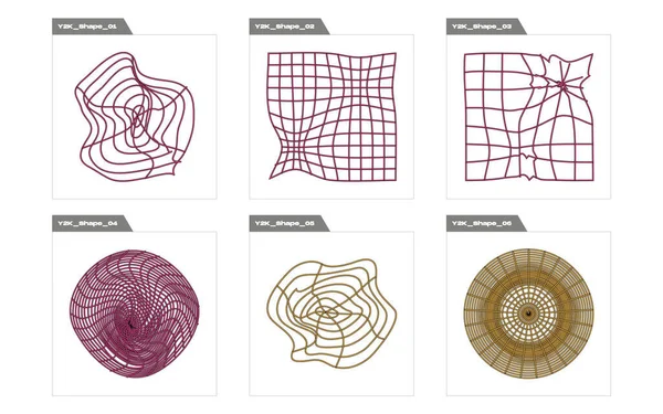Tasarım için geçmişe dönük gelecek elementler. Soyut grafik geometrik sembollerin büyük bir koleksiyonu. Düz minimalist simgeler. Tasarım karşıtı. Vektör illüstrasyonu