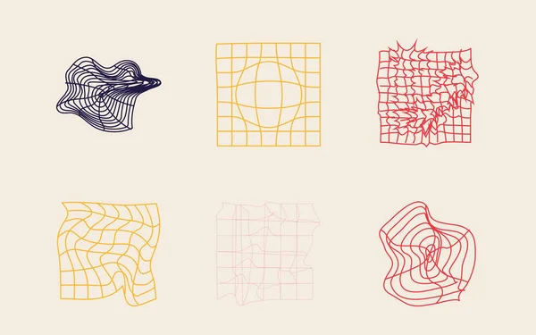 Eléments Futuristes Rétro Pour Design Figures Postmodernes Géométriques Mode Eléments — Image vectorielle