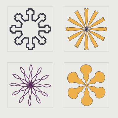 Tasarım için geçmişe dönük gelecek elementler. Tasarım için büyük bir retro nesne seti. Modern soyut formlar. Tasarım karşıtı. Vektör illüstrasyonu