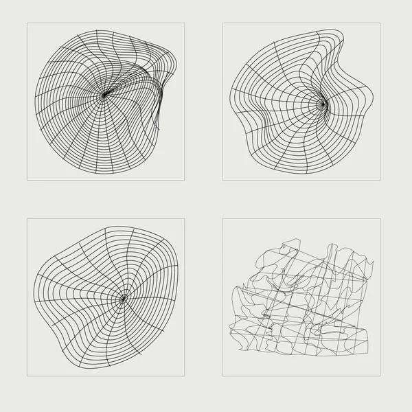 Ensemble Vecteurs Objets Style Y2K Actifs Graphiques Extraordinaires Icônes Minimalistes — Image vectorielle
