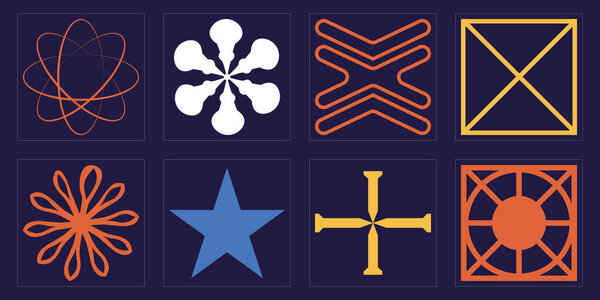 Collection of Y2K elements. Rave psychedelic retro futuristic set. For modern T-shirts designed. Futuristic. Vector illustration