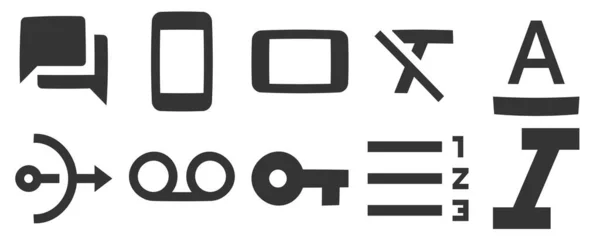 Satz Von Symbolen Text Editor Liniensymbole Sammlung Modernen Trend Stil — Stockvektor
